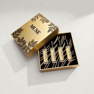 Juego de descubrimiento de Perfume de lujo de 10ml con tapa de aluminio caja de papel personalizada para mujeres/hombres botella de suero para el cuidado de la piel muestras forro de esponja - Product Image 2