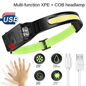 Bán buôn New cắm trại đêm chạy COB Led Đèn Pha ABS nhựa IP65 không thấm nước cảm ứng USB sạc có thể điều chỉnh chùm - Product Image 3