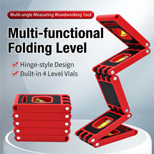 Niveau à bulle multifonction pliable de niveau 4 intégré pour la mesure des angles dans le travail du bois et la construction - Product Image 1