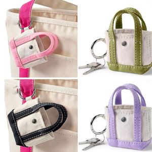 Stylish Mini Canvas Keychain Promotional Welcome <b>Gifts</b> Hanging Tote Bag Pendant Charm Women Handbag Fashion Handmade - Product Image 1