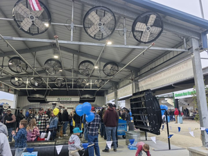 Ventilateur mural de 63 pouces 380-480V pour serre, ferme, élevage avicole, circulation d'air de refroidissement, ventilateur de circulation noir - Product Image 5