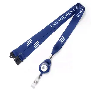 Gulungan Lencana Kartu ID Pribadi Lanyard Dapat Ditarik dengan Sampel Gratis Klip Gulungan Lencana Promosi Tali Poliester Yoyo