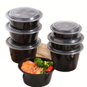 Boîte alimentaire jetable ronde à emporter, compatible micro-ondes, avec couvercle anti-fuite, en plastique PP sans BPA, vente chaude - Product Image 1