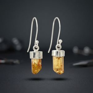 Pendientes de Plata de Ley 925 con Topacio Imperial Amarillo, Diseño Elegante, Hechos a Mano, Estilo Vintage de Lujo - Product Image 2