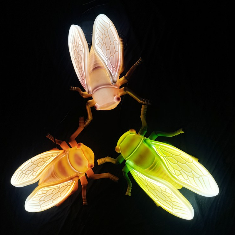 Имитация Золотой Cicada лампа насекомого светящийся паук-Кузнечик крикет для уличного парка ландшафта IP65 для фестивальной лужайки