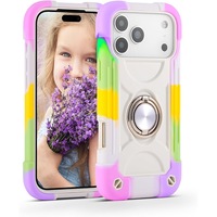 Coque de téléphone antichoc de luxe colorée avec support anneau robuste pour iPhone 17 Pro Max, coque de protection blindée pour iPhone 14 15 Pro Max