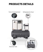 Compresseur d'air à vis industriel VERDES 500L 10bar 4 en 1 Compresseurs d'air à vis rotatifs avec réservoir de séchage pour atelier