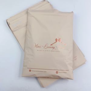 Sacs de Courrier Luxe Pêche avec Logo Doré Rose - Sacs d'Emballage Personnalisés pour E-commerce - Product Image 5