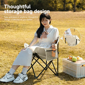 Silla Plegable Portátil Tipo Luna, Negra, para Exteriores, Camping, Jardín, Ligera, para Pesca, Viajes, Glamping - Product Image 4