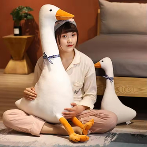 Peluche all'ingrosso di oca bianca, simpatici animali di peluche a forma di oca, cuscino di peluche a forma di anatra per regali per bambini - Product Image 3