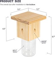 Piège d'abeille de charpentier en bois pour les pièges d'abeille de charpentier suspendus de nature extérieure avec le pot en plastique
