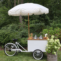 Chariot à bonbons personnalisé, chariot mobile pour vendeurs de rue, chariot à glaces vintage détachable avec congélateur