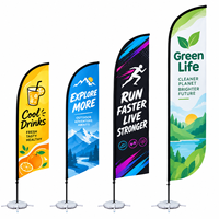 Drapeau de plage en forme de larme avec logo personnalisé imprimé, bannière volante en forme de plume pour la publicité extérieure, les salons professionnels, les événements sportifs, la promotion
