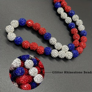 Collana con Catena a Sfera Disco in Argilla Colorata e Strass Glitterati, Resistente all'Ossidazione, Nuova Collezione 2026, Gioielli Hip-hop per Atleti e Star - Product Image 4