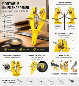 Affilacoltelli Bavarese Portatile Regolabile <span class=keywords><strong>per</strong></span> Affilatura Fine/Grossa in Acciaio al Carbonio <span class=keywords><strong>per</strong></span> Uso Domestico - Novità Transfrontaliera - Product Image 1