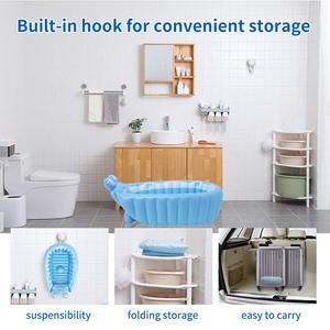 Inflatable Baby Bathtub Foldable Bear Design Infant <b>Shower</b> Tub with <b>Hook</b> for Newborn Toddler - Product Image 5