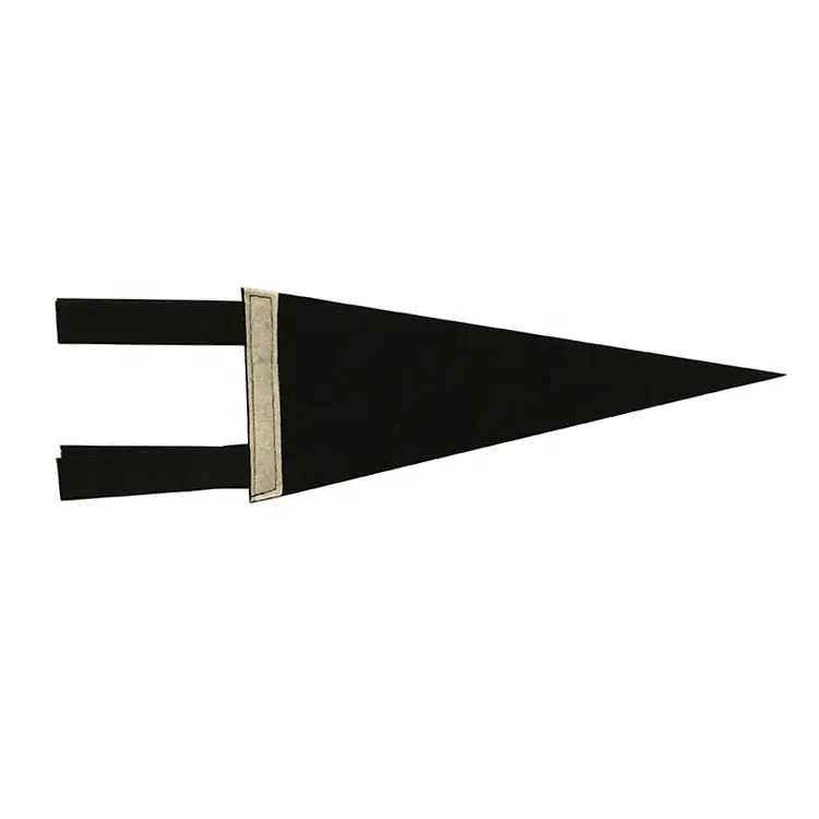 OEM Design Is Available Custom Felt Pennant Flag Without Logo Mini Size Black Blank Felt Pennants With Trim