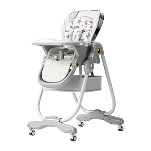 Silla Alta Multifuncional para Bebé, Plegable y <span class=keywords><strong>Reclinable</strong></span>, Altura Ajustable, Bandejas Dobles, Silla de Comer para Niños Pequeños con Bolsa de Almacenamiento - Product Image 1