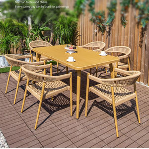 <span class=keywords><strong>Fauteuil</strong></span> <span class=keywords><strong>blanc</strong></span> de meubles en aluminium de patio de jardin extérieur moderne avec la couverture de corde - Product Image 1
