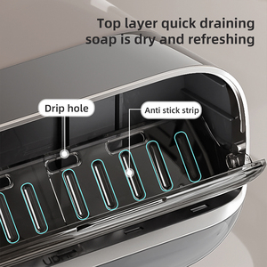 <span class=keywords><strong>Portasapone</strong></span> da Parete Antipolvere con Cassetto e Vassoio di Drenaggio, <span class=keywords><strong>Senza</strong></span> Foratura, <span class=keywords><strong>per</strong></span> Bagno di Lusso e <span class=keywords><strong>Doccia</strong></span> - Product Image 5