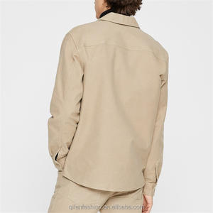 Custom Heavy Twill Canvas <strong>Shirt</strong> Jacket <strong>Moleskin</strong> Overshirt for Men - Product Image 2