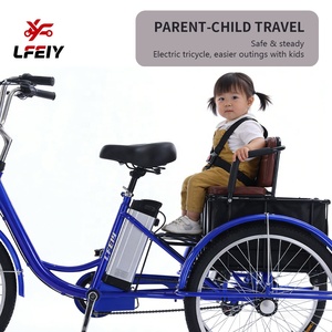 Electric Tricycle With Safety Child Seat Leisure 3 Wheel E <strong>Bike</strong> Long Range Electric Trike for Women Daily Commute <strong>Pick</strong> Children - Product Image 2