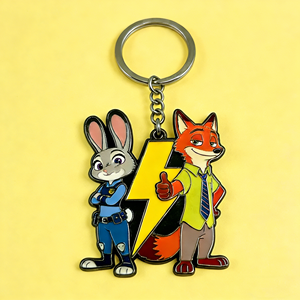 Porte-clés personnalisés en gros, porte-clés en métal de dessin animé, porte-clés en émail doux comme accessoires - Product Image 3