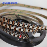 Bande lumineuse magique LED adressable, ruban d'éclairage, 96 diodes/M, IC APA102 5050, rvb, 5V, 12mm, PCB