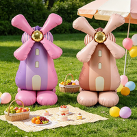Ballons de fête autoportants en aluminium grand format en forme de moulin à vent avec base stable pour la décoration de table et de sol d'anniversaire ou de baby shower