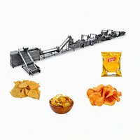 Automatische apparatuur voor de productie van aardappelchips met BBQ-smaak, inclusief frituren, kruiden en verpakken