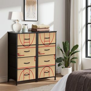 Terrain de <span class=keywords><strong>basket</strong></span> Texture en bois commode 4 tiroirs sport thème organisateur de stockage pour salon <span class=keywords><strong>chambre</strong></span> décor à la maison en Stock - Product Image 5