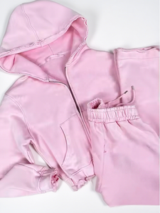 Custom Logo Women's Vintage Acid Wash <b>Distressed</b> Jogger 3044 Cotton Zip <b>Tops</b> Woven Weaving Sweatsuits for Summer - Product Image 3