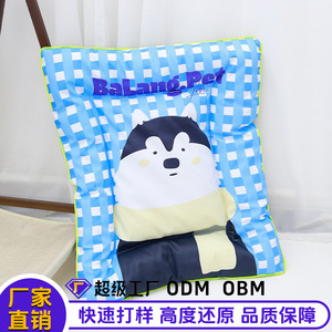 Cartoon <b>Dog</b> Sleeping Mat Rectangle Polyester Fiber Fill Water Repellent Pet <b>Bed</b> For Small <b>Medium</b> <b>Dogs</b> Cats - Product Image 5