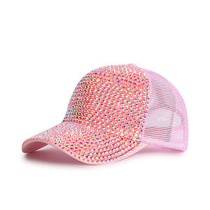 HJH197 الكبار النساء حجر الراين القبعات الفاخرة قبعة بيسبول بلينغ الماس كاب غنيمة فتاة رجع الربيع الصيف الشمس شبكة الرياضة قبعات - Product Image 3