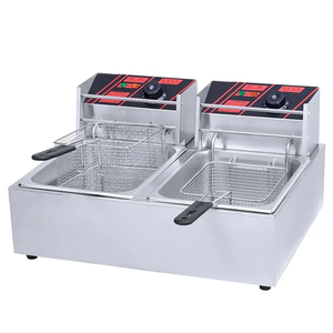 2025 <span class=keywords><strong>Friteuse</strong></span> électrique commerciale de haute qualité 12L Immersion Double réservoir Panier <span class=keywords><strong>amovible</strong></span> <span class=keywords><strong>Friteuse</strong></span> commerciale de qualité supérieure - Product Image 1