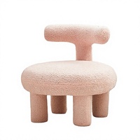 Fauteuil de salon moderne et durable en tissu rose de luxe avec dossier solide et pieds en bois pour la maison, le bureau et le canapé lounge