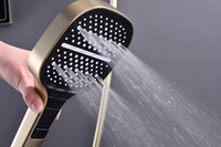 Système de douche thermostatique numérique 3 voies en or brossé, montage mural, douche intelligente à effet pluie pour salle de bain - Vente en gros usine