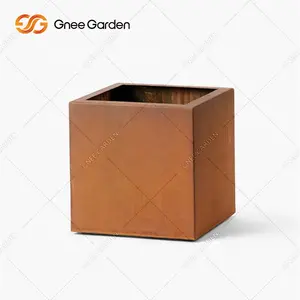 Macetas Grandes de Acero Corten, Macetero de Metal Oxidado, Decoración de Jardín de Metal, Macetero para Plantas - Product Image 3