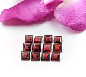 La Mejor Colección del Fabricante: Granate Rojo Natural de Alta Calidad, Corte Asscher Suelto de 7x7 MM, Piedras Preciosas Cuadradas para Joyería - Product Image 4