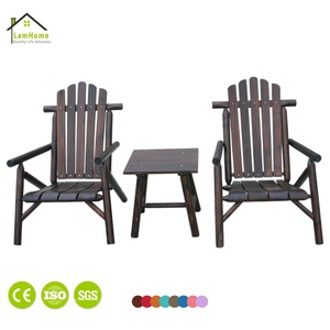 ชุดโต๊ะไม้สนจีนสำหรับสวน นั่งสบาย เหมาะสำหรับชมพระอาทิตย์ตกริมทะเลสาบสำหรับสองคน พร้อมที่นั่งพักผ่อน ขายตรงจากโรงงาน - Product Image 1