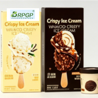 Boîte en carton blanc personnalisable avec logo, pliable, pour bâtonnets de crème glacée croustillante, bâtonnets de crème glacée, boîte en papier de qualité alimentaire pour aliments congelés