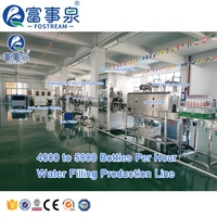 Usine de remplissage et d'embouteillage entièrement automatique en Chine, ensemble complet pour la production d'eau minérale pure en bouteilles en plastique PET de petite taille