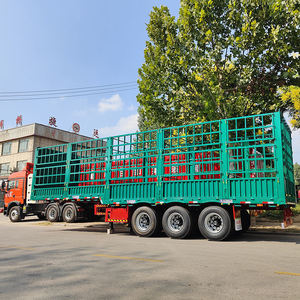 Remorque à bétail très demandée, remorque pour animaux à 3 essieux, semi-remorque de transport de canne à sucre avec clôture à piquets, à vendre - Product Image 2