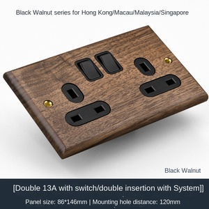 Interrupteur à bascule universel rétro vintage en ABS, norme EU/FR/UK, 10A, IP37, 2 prises USB, électrique - Product Image 3