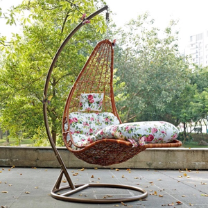 Chaise suspendue en rotin double, design moderne et luxueux, prix bas, vente chaude, taille adulte, chaise à bascule en forme d'œuf - Product Image 3