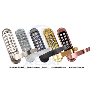 Serrure de porte <span class=keywords><strong>à</strong></span> bouton-poussoir en alliage de zinc moderne et durable Serrure de porte intelligente numérique Chrome mat Chiffres noirs Serrure <span class=keywords><strong>à</strong></span> combinaison - Product Image 4