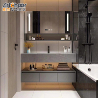Artcheer vanité de salle de bain en bois moderne, évier Double, armoire de salle de bain étanche