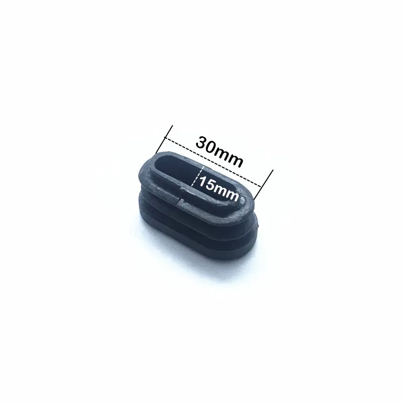 15x30mm Siyah Plastik Yuvarlak-dikdörtgen boru tapası