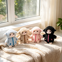 Peluche Mouton Personnalisée Mignonne avec Manteau Zippé Doux – Jouet en Peluche Agneau pour Décoration de Chambre, Cadeau de Fêtes, Vente en Gros de Peluches