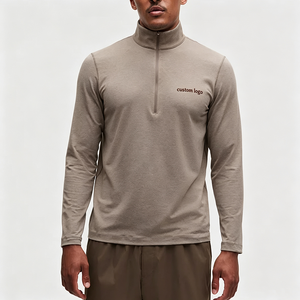 Maglietta da Uomo <span class=keywords><strong>a</strong></span> Maniche Lunghe in Cotone Tinta Unita con Ricamo, Girocollo, Leggera, Casual, Estiva, per Palestra e Allenamento - Product Image 6